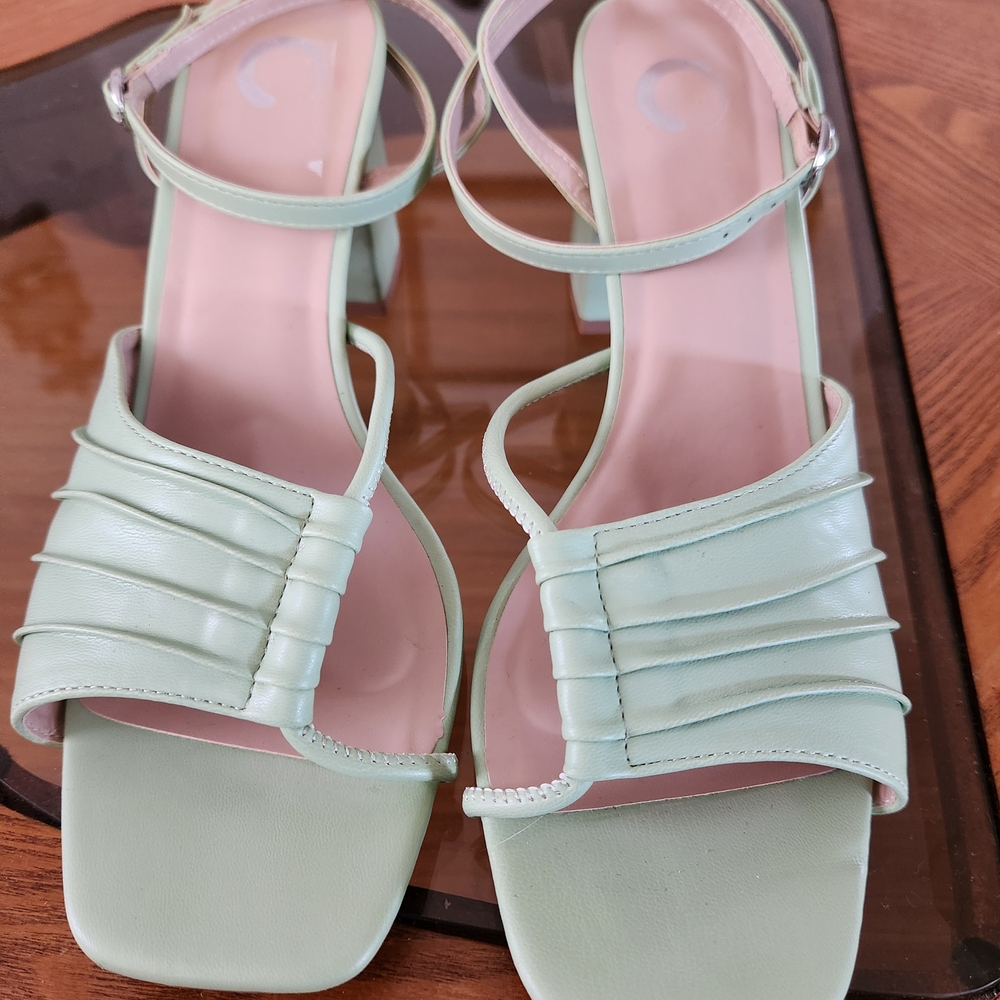 Journee Collection Light Green Strappy Sandals